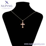 Pendant Manufacturer - XUPING X000770807 18K Gold Plated Love Cross Iced Out Simple
