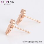 Stud Earring Manufacturer - XUPING 98589 Stainless Steel Rose Gold Plated Cute Girl