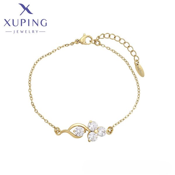 Women Bracelet Manufacturer - XUPING X000926235 14K Gold Plated Environmental Copper Simple