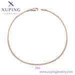 Women Anklet Manufacturer - XUPING Rose Gold Plated Simple Cuban Chain Fashion