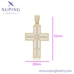 Men Pendant Manufacturer - XUPING X000743913 14K Gold Plated Cross Hip Hop Necklace