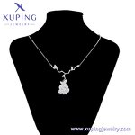 Women Necklace Manufacturer - XUPING X000977482 Platinum Plated Flower Pendant Simple