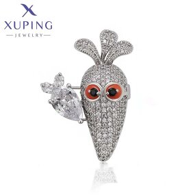 Women Brooch Manufacturer - XUPING A00898470 Synthetic CZ Copper Carrot Gift Fashion