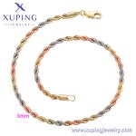 Anklet Manufacturer - XUPING X000730620 Multicolor Spiral Link Alloy Foot Chain