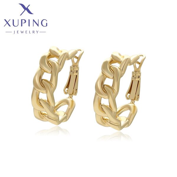 Huggie Earring Manufacturer - XUPING X000464058 14K Gold Plated Charming Copper Women