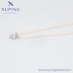 Women Necklace Manufacturer - XUPING X000967194 Platinum Plated Ribbon Beaded Simple
