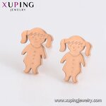 Stud Earring Manufacturer - XUPING 98589 Stainless Steel Rose Gold Plated Cute Girl