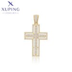 Men Pendant Manufacturer - XUPING X000743913 14K Gold Plated Cross Hip Hop Necklace
