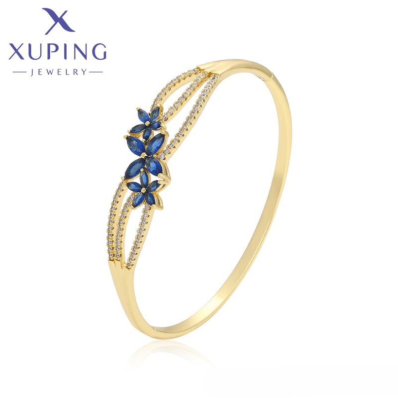 Women Bracelet Manufacturer - XUPING X000998538 14K Gold Plated Flower Copper Exquisite
