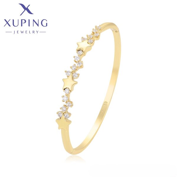 Women Bangle Manufacturer - XUPING X000448710 14K Gold Plated Star Bracelet Elegant