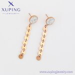 Chain Earring Manufacturer - XUPING 80929 Stainless Steel Circle Ring Long Chain