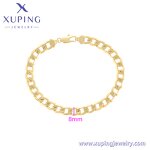 Women Anklet Manufacturer - XUPING X000989880 14K Gold Plated 25cm Cuban Alloy Chain
