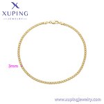 Women Anklet Manufacturer - XUPING X000979200 14K Gold Plated Simple Foot Link Chain