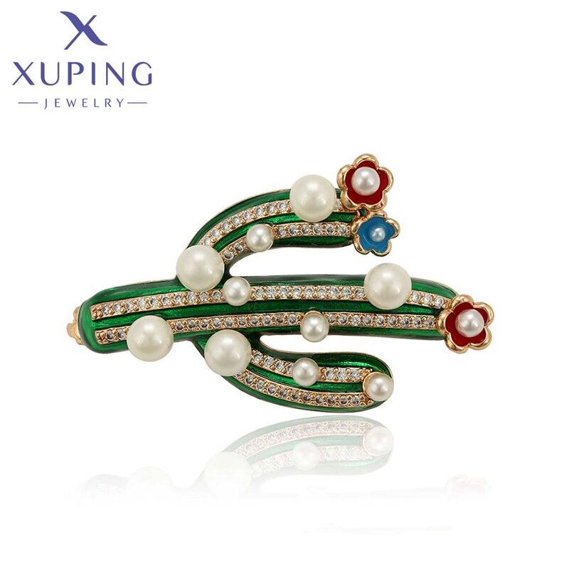 Women Brooch Manufacturer - XUPING A00898439 Cactus Flower Bear Creative Stone Cute