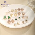 Earring Manufacturer - XUPING 14K/18K Gold Plated Huggie Hoop Rhinestone Wedding Stud