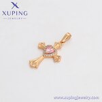 Pendant Manufacturer - XUPING X000770807 18K Gold Plated Love Cross Iced Out Simple