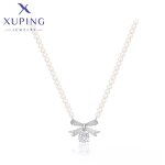 Women Necklace Manufacturer - XUPING X000967194 Platinum Plated Ribbon Beaded Simple