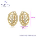 Huggie Earring Manufacturer - XUPING X000767234 14K Gold Plated Crystal Minimalist