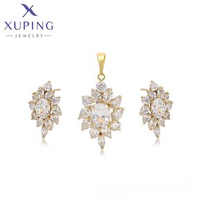 Women Jewelry Set Manufacturer - XUPING X000972977 14K Gold Plated Flower Luxury