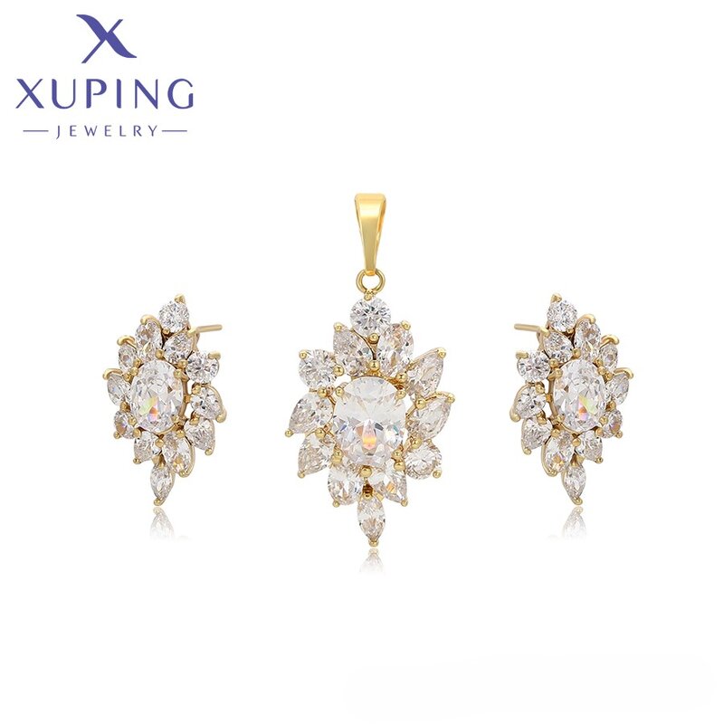 Women Jewelry Set Manufacturer - XUPING X000972977 14K Gold Plated Flower Luxury