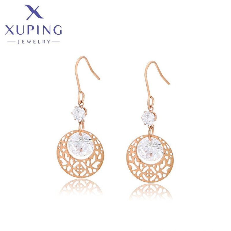 Dangle Earring Manufacturer - XUPING 99424 Rose Gold Plated Copper Stainless Steel