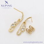 Dangle Earring Manufacturer - XUPING X000882589 14K Gold Plated Paper Clip Heart