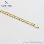 Women Anklet Manufacturer - XUPING X000991636 14K Gold Plated Simple Cuban Foot Chain