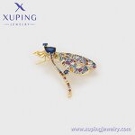 Women Brooch Manufacturer - XUPING S00099716 14K Gold Plated Dragonfly Animal Colorful
