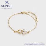 Women Bracelet Manufacturer - XUPING X000926235 14K Gold Plated Environmental Copper Simple