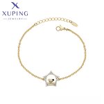 Women Bracelet Manufacturer - XUPING X000705223 14K Gold Plated Pentagram Personalized