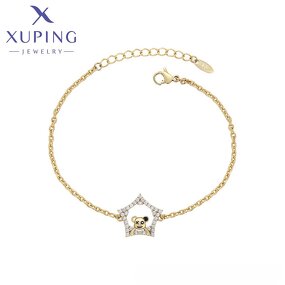 Women Bracelet Manufacturer - XUPING X000705223 14K Gold Plated Pentagram Personalized