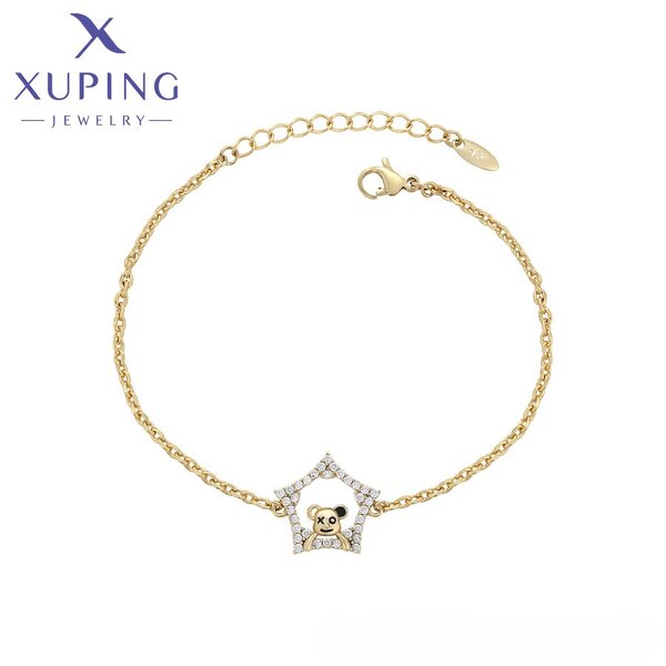 Women Bracelet Manufacturer - XUPING X000705223 14K Gold Plated Pentagram Personalized