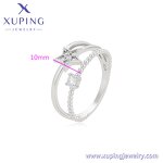 Women Ring Manufacturer - XUPING X000983471 Platinum Plated Double Tier Star Fashion