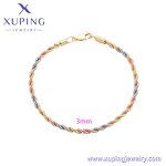 Women Bracelet Manufacturer - XUPING X000730618 Tri Color Chain Environmental Copper