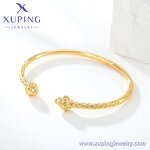 Women Bangle Manufacturer - XUPING X000824186 24K Gold Plated Delicate No Stone Cuff