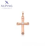 Pendant Manufacturer - XUPING X000832052 Rose Gold Cross Crystal Religion Series