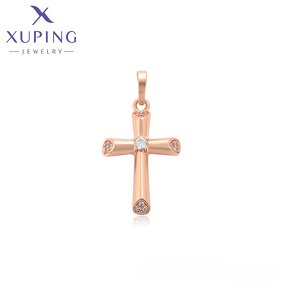 Pendant Manufacturer - XUPING X000832052 Rose Gold Cross Crystal Religion Series