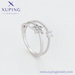 Women Ring Manufacturer - XUPING X000983471 Platinum Plated Double Tier Star Fashion
