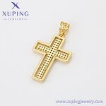 Men Pendant Manufacturer - XUPING X000743913 14K Gold Plated Cross Hip Hop Necklace