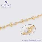 Women Bracelet Manufacturer - XUPING X000925776 14K Gold Plated Crystal Leaf Environmental