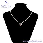 Women Necklace Manufacturer - XUPING X000967192 Pink Ribbon Bow Pearl Beaded