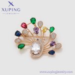Women Brooch Manufacturer - XUPING S00109504 18K Gold Plated Peacock Animal Fashion