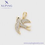 Pendant Manufacturer - XUPING X000885254 14K Gold Plated Iced Out Animal Bird