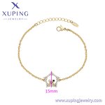 Women Bracelet Manufacturer - XUPING X000705223 14K Gold Plated Pentagram Personalized