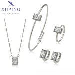 Bridal Jewelry Set Manufacturer - XUPING S00003591 Platinum Plated White Gold 4Pcs