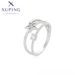 Women Ring Manufacturer - XUPING X000983471 Platinum Plated Double Tier Star Fashion