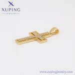 Men Pendant Manufacturer - XUPING X000743913 14K Gold Plated Cross Hip Hop Necklace