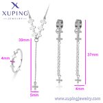 Women Jewelry Set Manufacturer - XUPING 64696 Platinum Plated Cross Simple Elegant