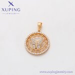 Women Pendant Manufacturer - XUPING X000759187 18K Gold Plated Butterfly Circle Necklace