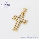Men Pendant Manufacturer - XUPING X000743913 14K Gold Plated Cross Hip Hop Necklace